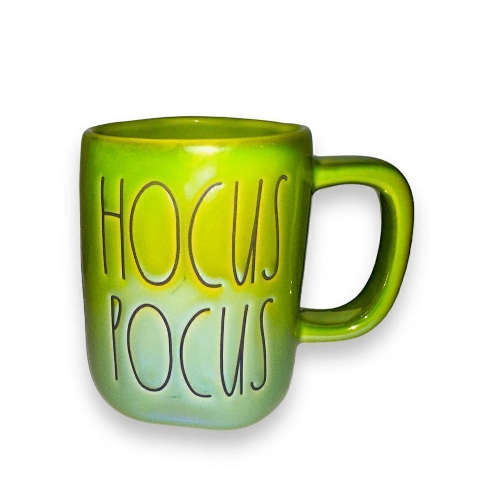 BX1 Rae Dunn Halloween Hocus Pocus Green Iridescent Mug By Magenta Brand New